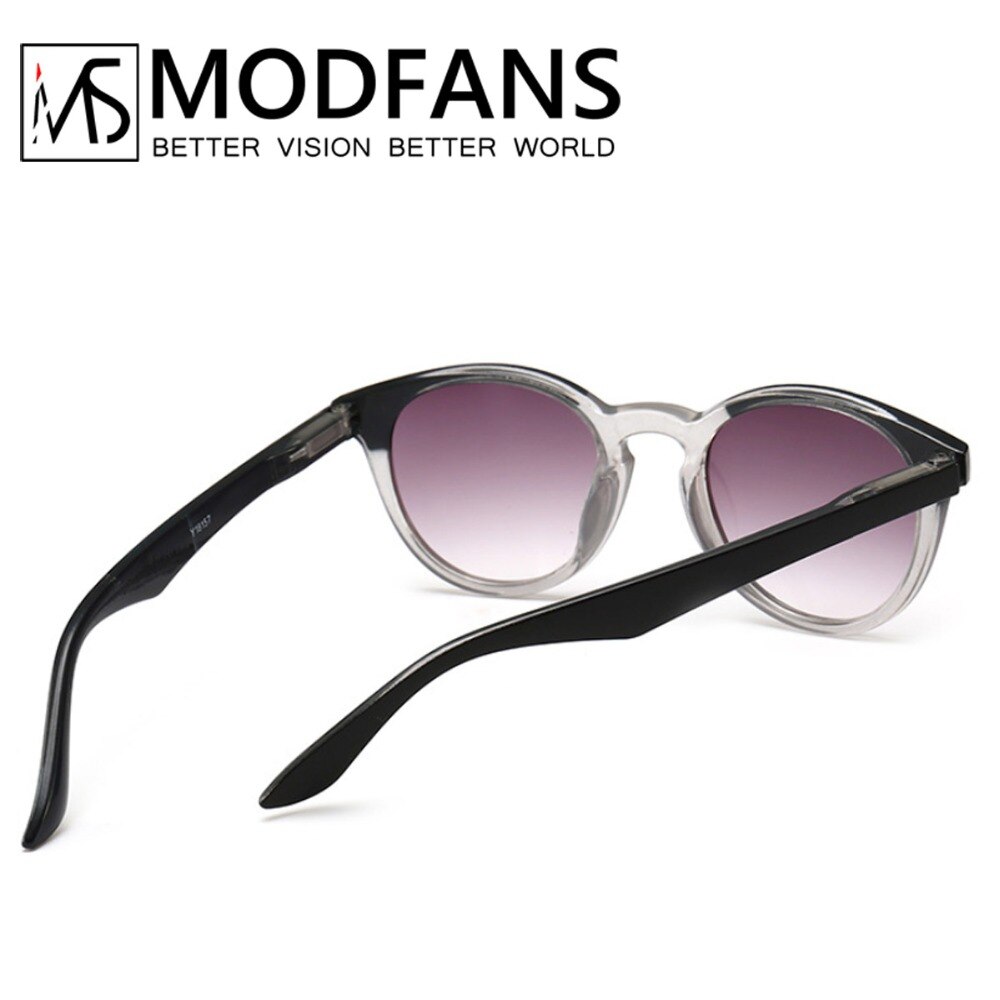Getönte Lesebrille Runde Vintage Grade Grau Objektiv Anti UV Presbyopie 1,0 1,5 2,0 2,5 3,0 3,5 4,0 Dioptrien mit Elastische Bein