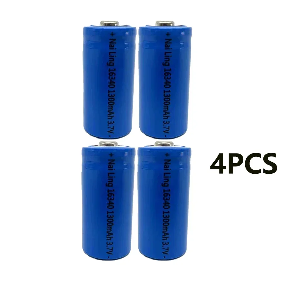 1300 mAh wiederaufladbare 3,7 V Li-Ion 16340 Batterien CR123A Batterie für LED-Taschenlampe Reise-Ladegerät 16340 CR123A Batterie: Lila