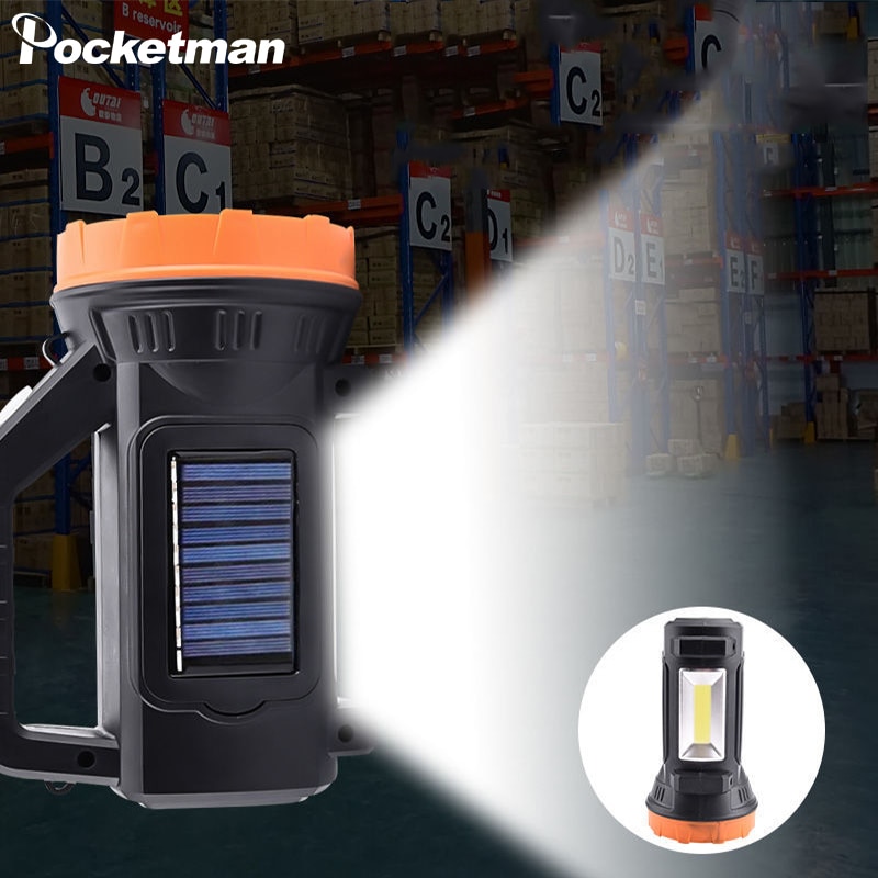 Luz LED de Trabajo Portátil de 250W, lámpara de trabajo recargable por USB, reflector a prueba de agua con luz lateral, linterna