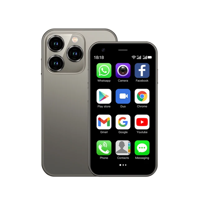 Servo 15se 3.0 "display hd pequeno smartphone android 8.1 3g wcdma duplo sim 2gb + 16gb 1000mah play store mini telefone móvel tipo-c: CINZA