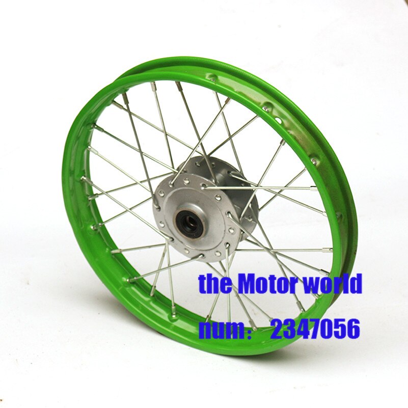 6 color Pit bike Rim front of 12inch front Wheel Rim 80/100-12inch Steel dirt bike wheel Rims