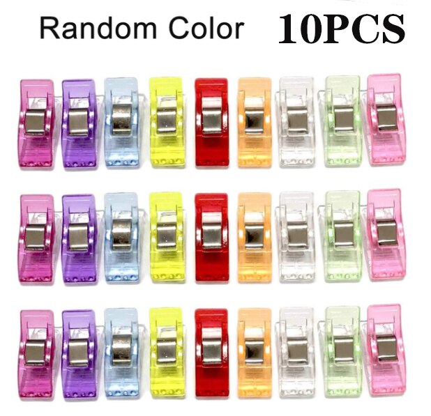 10/20/50pcs Multi-usages En Plastique Couleur Pince Couture Reliure Clip Positionnement Clip: Mix colors 10PCS
