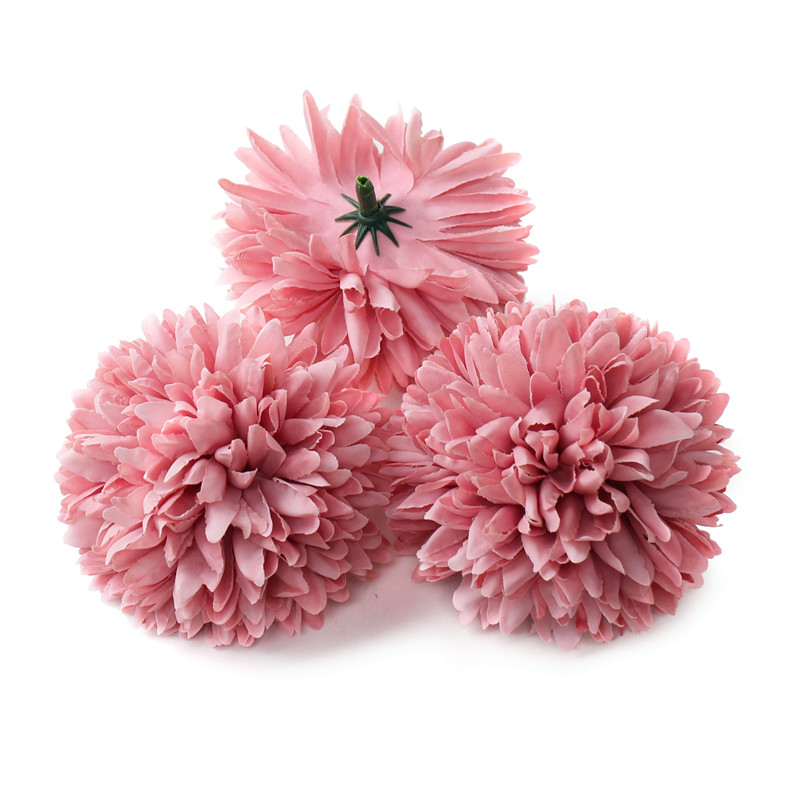 5 st konstgjord blomma 7cm sidenkrysantemum blomhuvud bröllopsfest heminredning gör-det-själv krans scrapbook box hantverk: Choklad