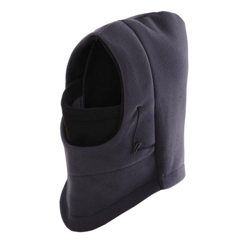 Winter Balaclava Hat Windproof Hat With Mask Unisex Ski Hat Mens Winter Fleece Hat Wrapped Warm Hat: Dark grey and Black