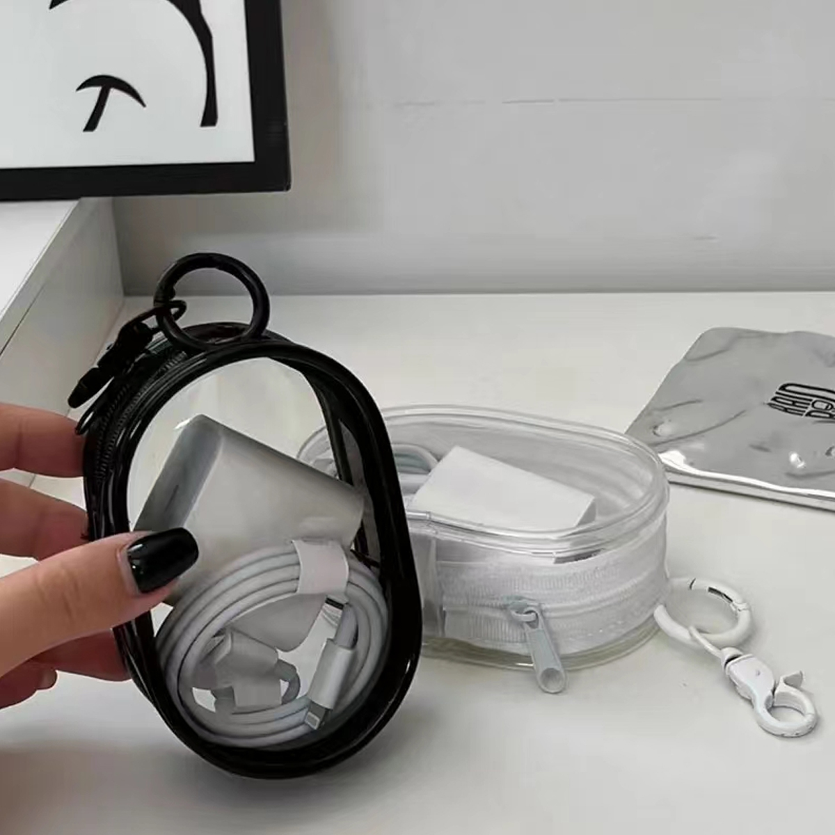 YANZAI Sieraden Organizer Transparante Opbergdoos Pouch Mystery Box Sleutelhanger Tas Opbergtas Dikker Portemonnee Schattige Pop Tas Organi