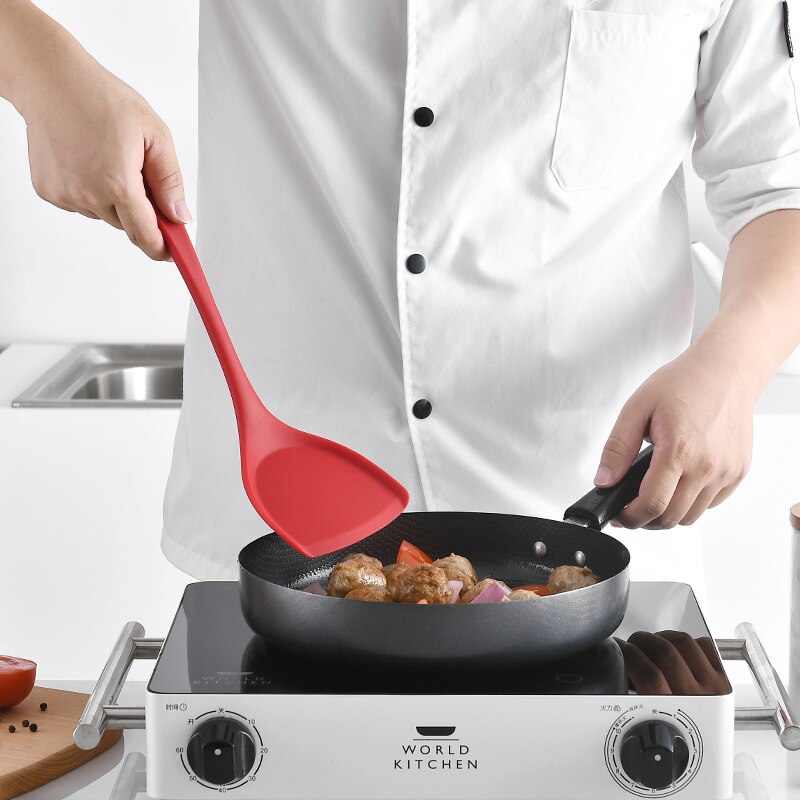 Spatel Hittebestendige All-Inclusive Siliconen Pot Spatel Koken Koekenpan Siliconen Keuken Chinese Spatel