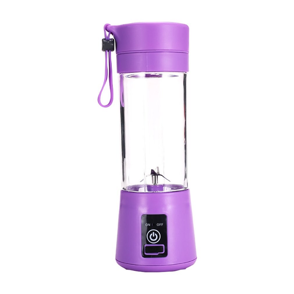 Portable Mixer USB Electric Fruit Juicer Handheld Smoothie Maker Blender Stirring Rechargeable Mini Food Processor Juice Cup: Purple