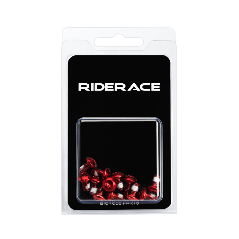 Rotor de freno de disco de bicicleta, tornillos de fijación de acero inoxidable T25 M5x9mm, accesorio colorido para ciclismo de montaña, 12 piezas: Rojo