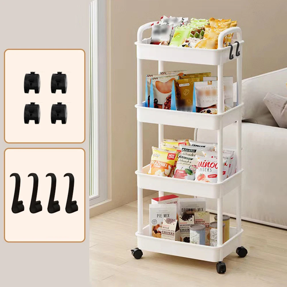 Household Cart Floor Storage Rack, Multi-Functional Kitchen Storage Cart, Movable Storage With Wheels, Multi-Scene Application