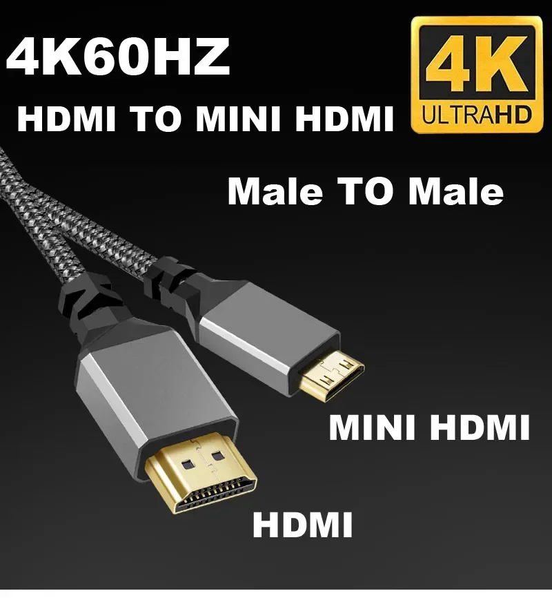 4K@60HZ Nylonowy oplot zgodny z HD V2.0 HDMI do MINI HDMI MINIHDMI Przedłużacz męski do wtyczki męskiej 1M/1,5M/2M/3M/5M/10m hdtv tv