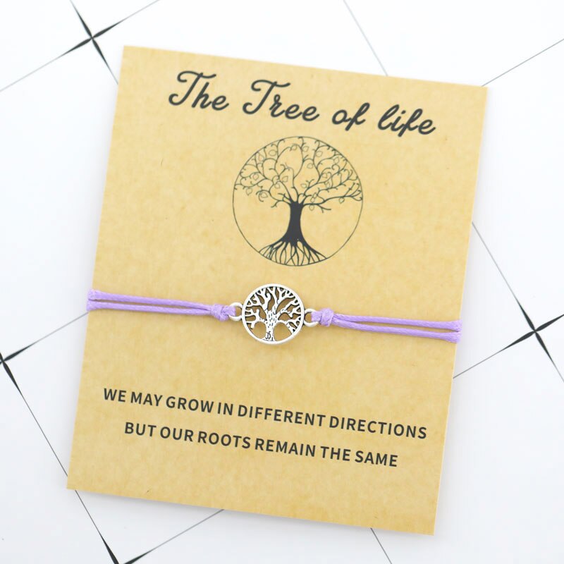 Lucky Tree of Life Bracelet for Women Men Red String Friendship Wish Bracelet Family Bracelet Summer Pretty Accessories: Purple