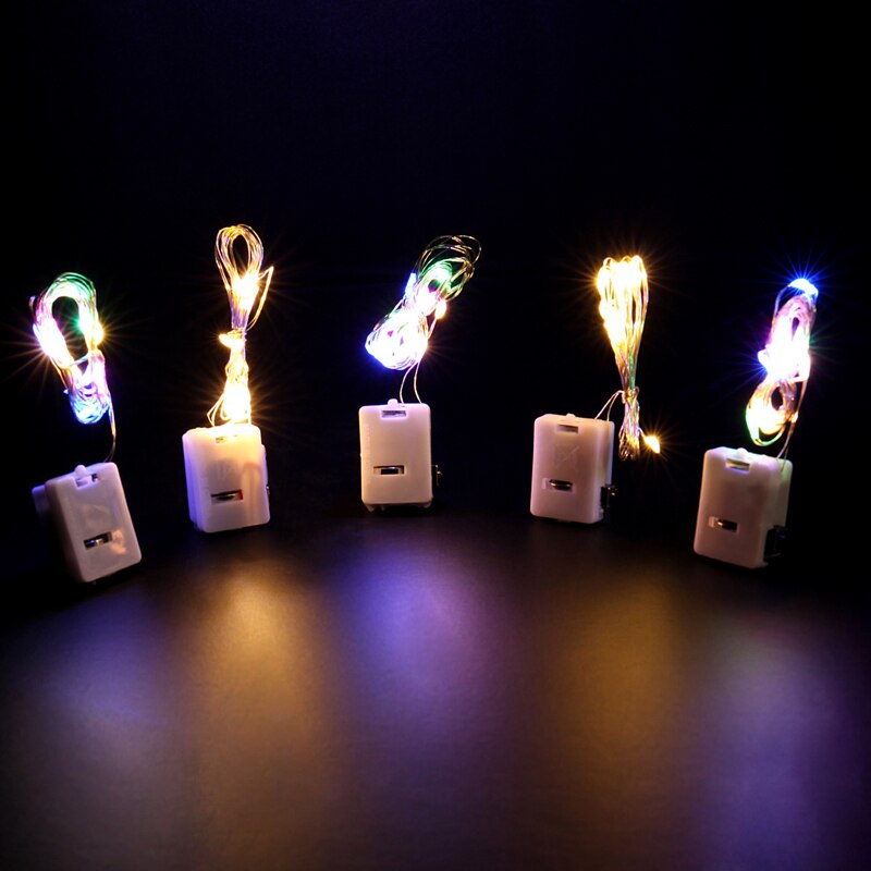 10X Inclusief Batterij 10 20Leds 3 Modes Led Slingers String Verlichting Koperdraad Fairy Lights Voor Kerstmis Decoratie