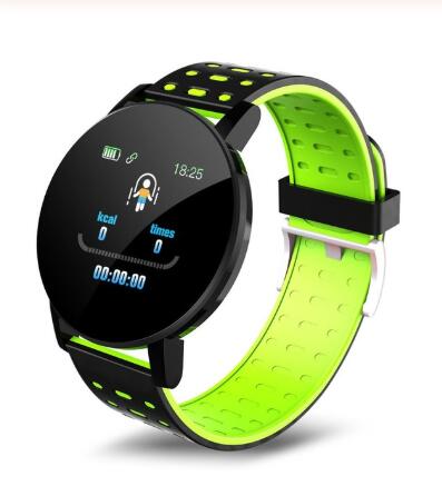 119 Plus 119 Plus Bluetooth Smart Horloge Gps Waterdichte Sim Camera Screen 3D Hartslagmeter Fitness Tracker Herinnering: Green