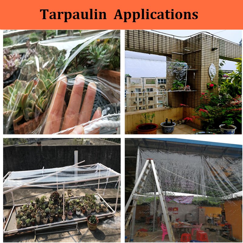 Newly Thicken 0.3mm Clear Transparency Waterproof Tarpaulin Outdoor Garden Truck Highly PVC Rainproof Tarp Cloth Curtain