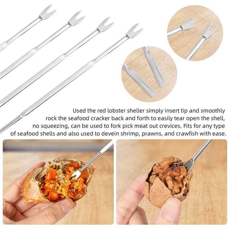 Krabbe kiks sæt rustfrit stål åbner indbygget forår fuldt fungerende skaldyr værktøj bordservice til køkken