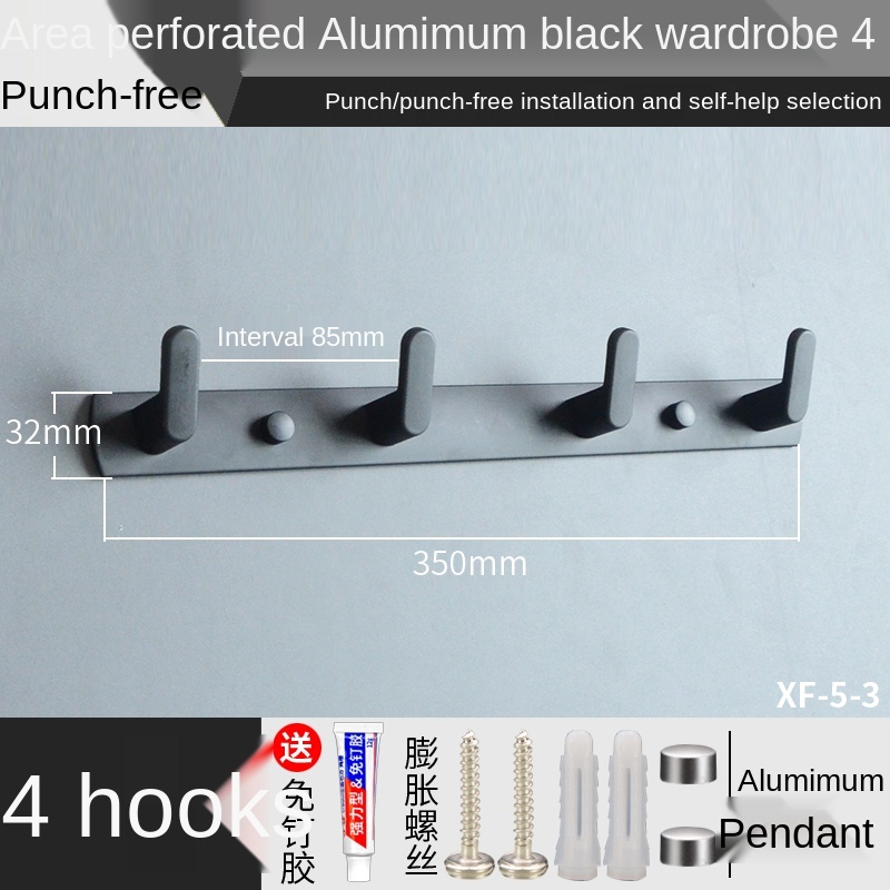Perchero nórdico para baño, puerta de vestidor, armario trasero, puerta de entrada, colgador de pared: XF-5-3