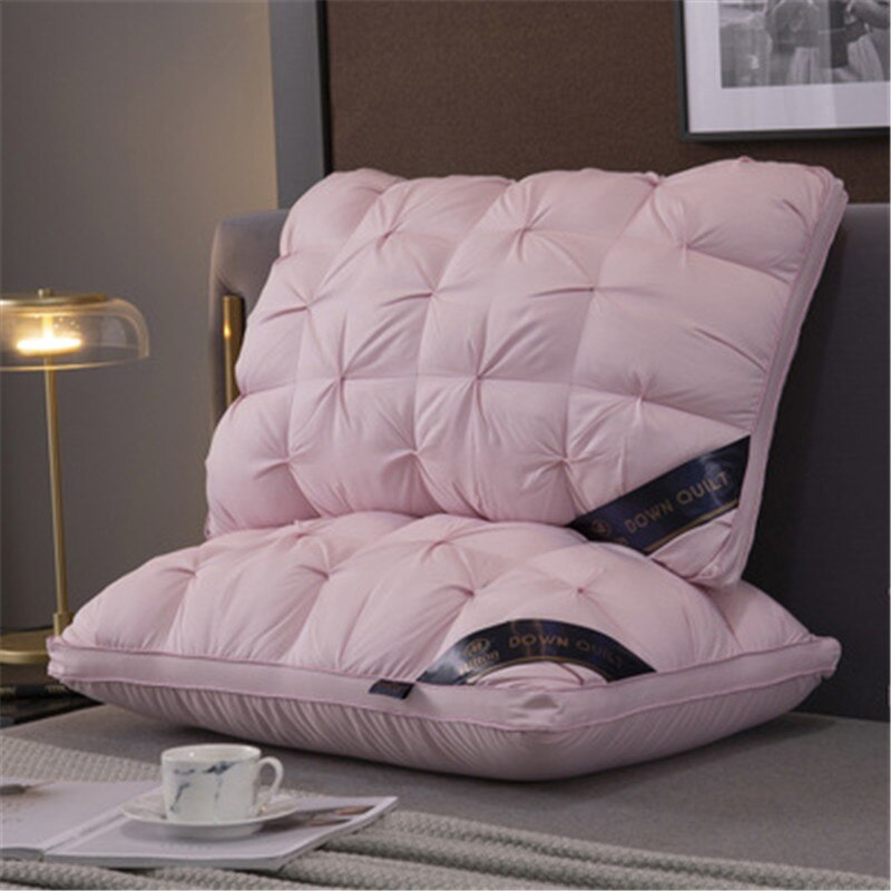 Oreiller de couchage doux à carreaux décoratifs, oreiller orthopédique de Massage, pour la maison, l'hôtel: Rose