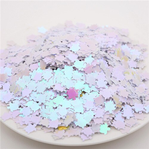 20g 7*8mm Sea turtle Tortoise Shape Loose Sequins PVC Paillettes For Craft Scrapbook Decoration Shaker Card DIY Accessories: AB white