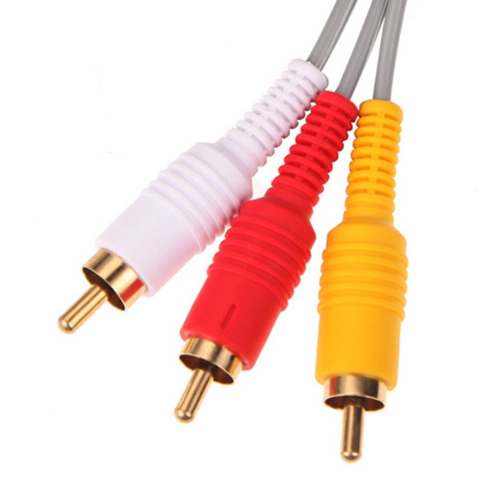 Cable RCA 3 compuesto AV chapado en oro para Nintendo Wii, Audio y vídeo, color gris, 1,8 m