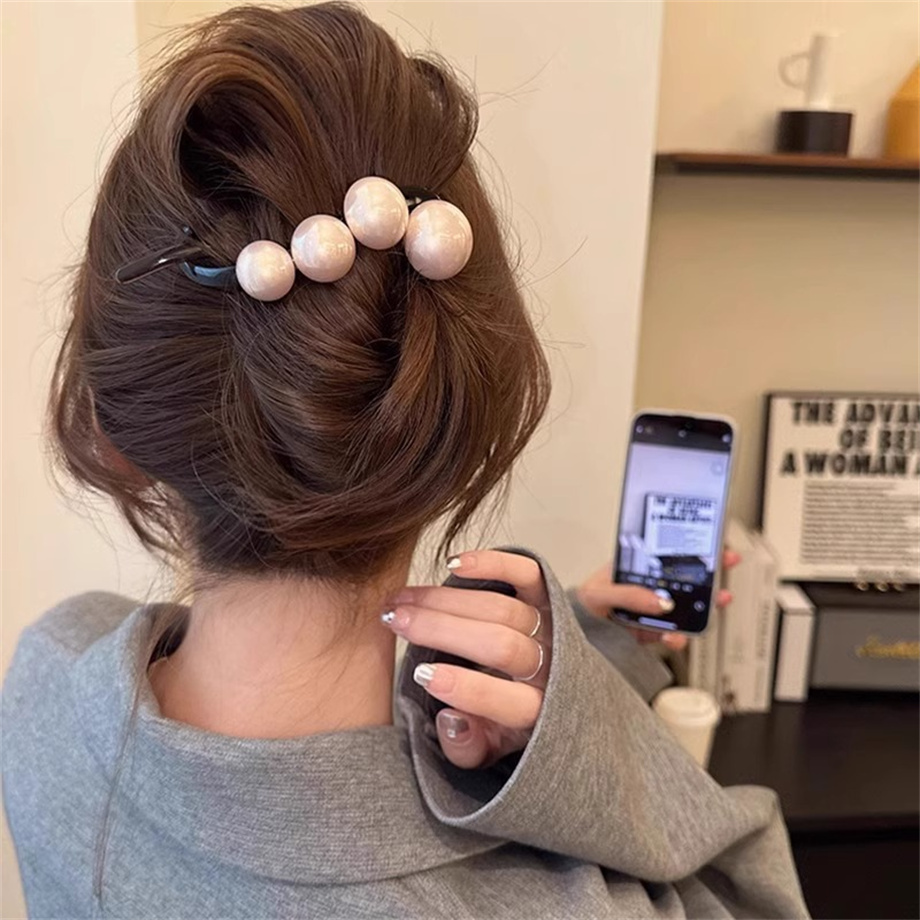 Pinzas para el cabello con perlas elegantes para mujer, pasadores de horquilla, adorno para el cabello dulce, diadema, coleta, accesorios para el cabello de