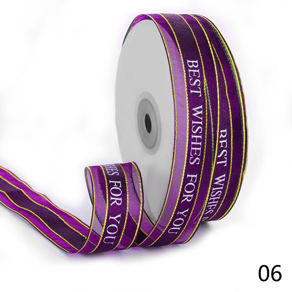Rubans en Polyester pour décoration de gâteau d'anniversaire, 25mm, décoration de carte de noël pour fête de mariage, bricolage fait à la main, emballage de , rubans décoratifs: Violet