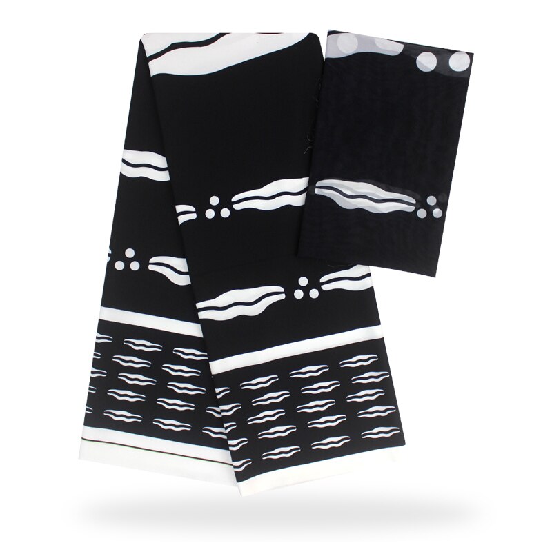 ! 2yards chiffon + 4yards real silk soft material lady african nigerian wedding dress garment ankara real silk fabric: YJ850805s404