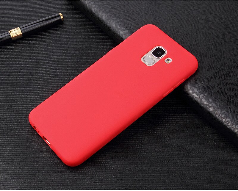 Funda para Samsung Galaxy j6 , funda de silicona suave de color caramelo para Samsung j6 Plus j600 j610f, funda: For J6 Plus 2018 / Red