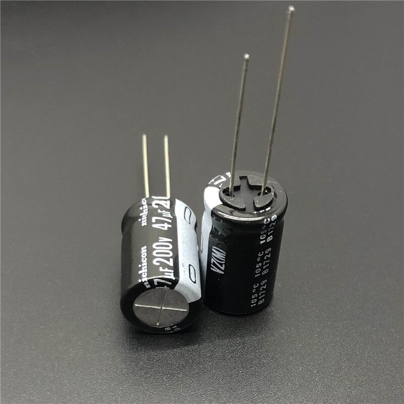 5pcs/50pcs 47uF 200V47uF NICHICON VZ Series 12.5x20mm Wide Temperature Range Aluminum Electrolytic Capacitor Long Feet