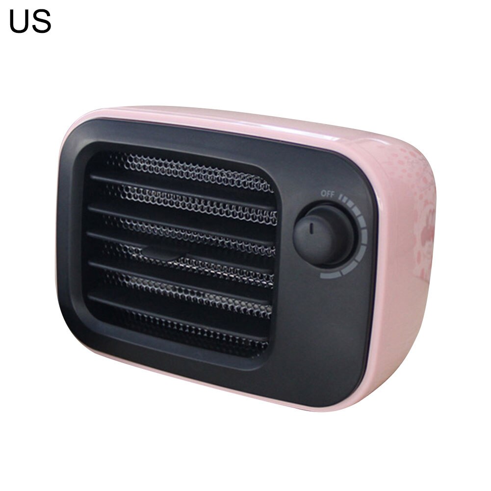 240W Mini Intelligent Constant Temperature Ceramic Desktop Fan Heater Indoor: Pink2