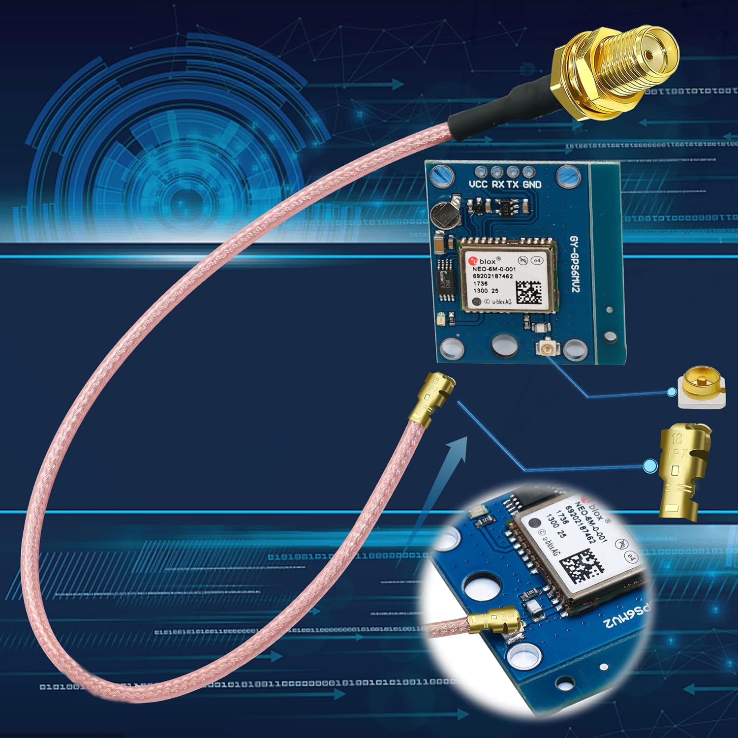 Adaptador coaxial SMA hembra a U.FL IPX RF, Cable de puente Pigtail RG178, Cable SMA hembra a IPX UFL/IPX, Cable de extensión Mini PCI
