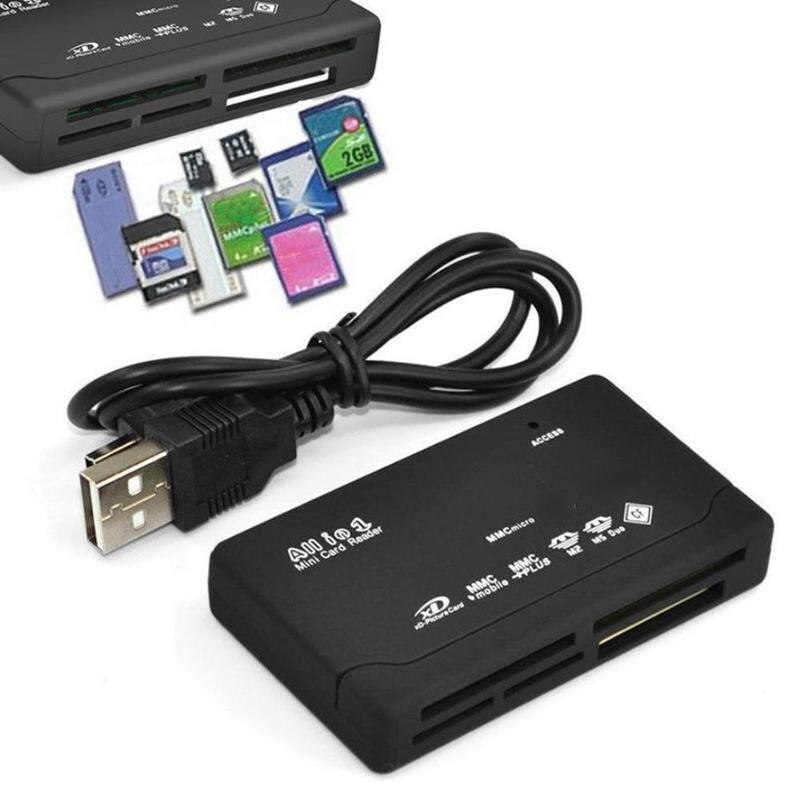 1Pc All-in-one Card Reader USB 2.0 Card Reader Plug and Play Memory Card Reader Portable Multi-function Card Reader