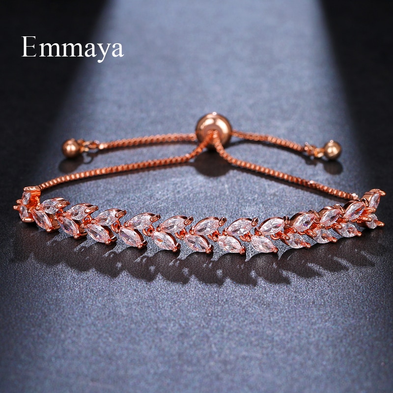 EMMAYA Deliicate Adjustable AAA Zirconia Bracelet Shiny Jewelry For Women Three Color Dress-up In Bridal Party