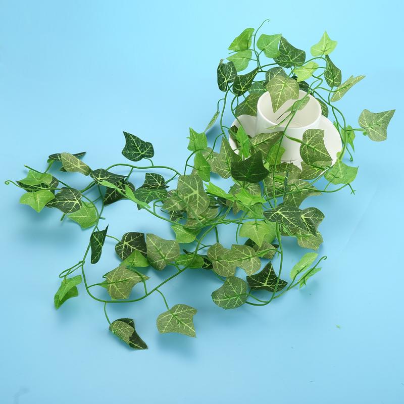 Seta verde artificiale appeso foglia di edera ghirlanda piante foglie di vite 1 pz fai da te per la decorazione del bagno di casa decorazione del partito in giardino caldo