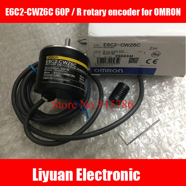 1 stks E6C2-CWZ6C 60 P/R encoder voor OMRON/ABZ output incrementele encoder/5V-24VDC 2 M optische encoder