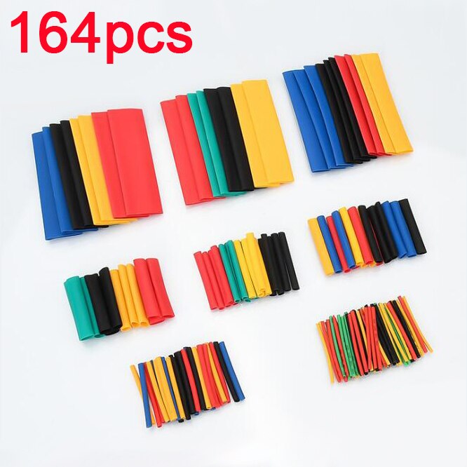 164pcs Heat Shrink Tube for Mobile Cellphone Cable Wire Cable Insulated Sleeving Tubing Waterproof Wire Connect Protector Cover: Default Title