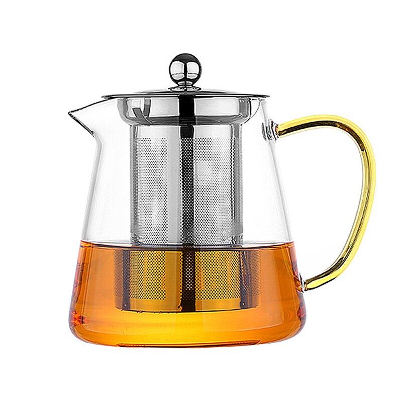 Farverig varmebestandig glas tekande 550ml med filter, tekande kan opvarmes direkte på brandfilter varme kaffekande kedel: 04