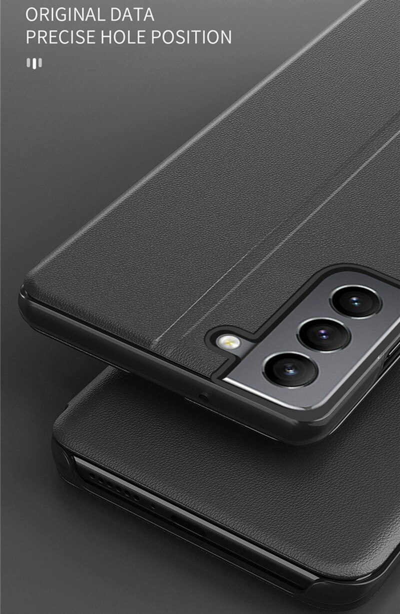 Odwróć skórzany futerał na telefon do Samsung Galaxy S22 Plus 5G luksusowy inteligentny widok z okna magnetyczny stojak na książki do S22 Ultra Funda