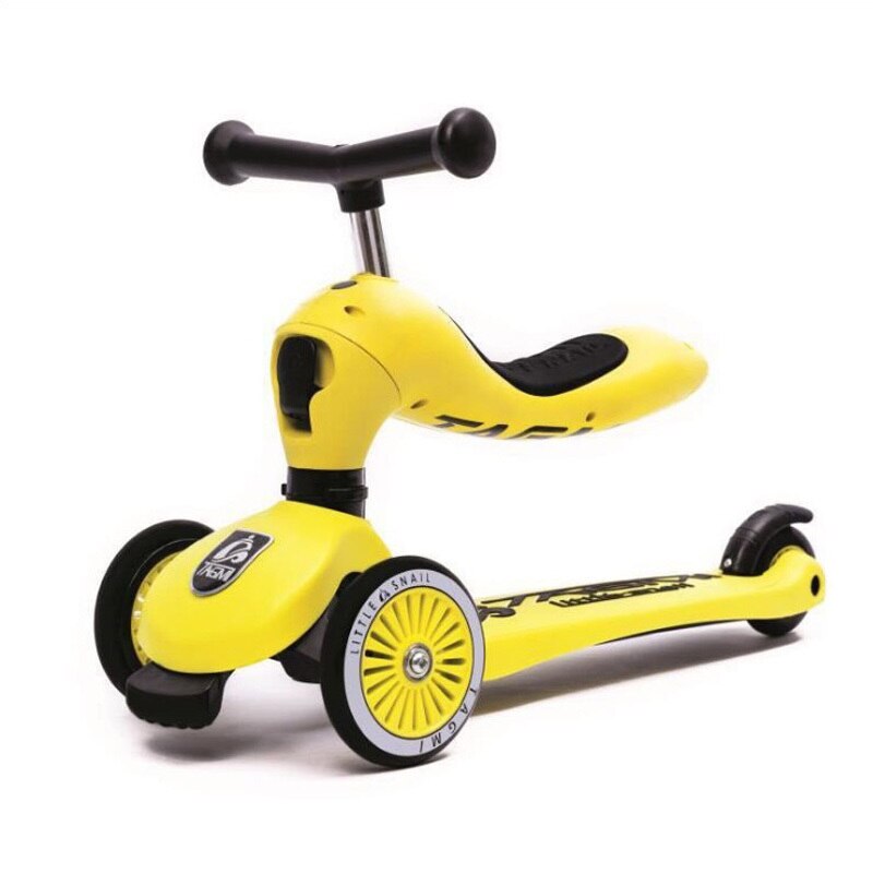 Tagmi Kleine Slak Scooter Combo Een Sleutel Conversie Kinderen Drie Wiel Scooter Rijden Een Fiets Outdoor Fun Sport: Geel