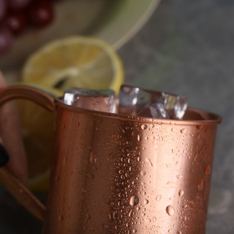 Ren koppar mugg handtag europeisk amerikansk stil moscow mule cocktail glas ren koppar kopp restaurang bar kall dryck kopp