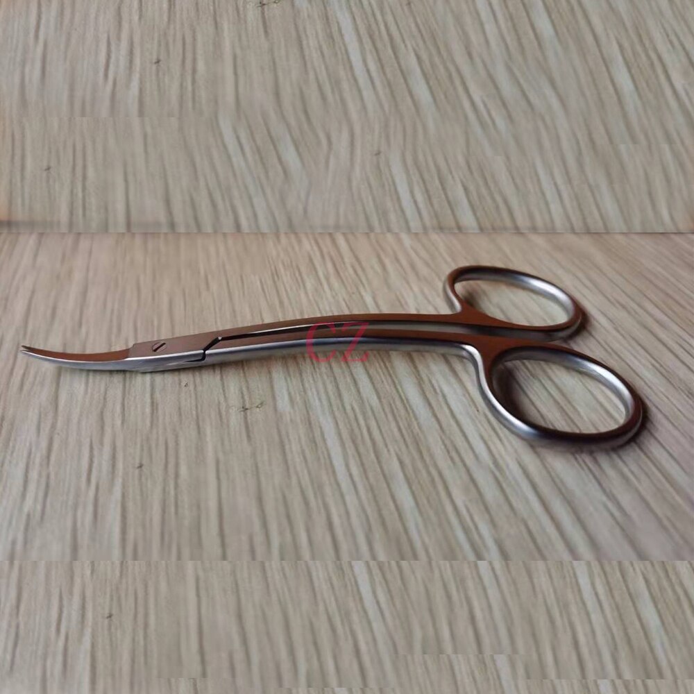 Stainless steel 11cm bending scissors suture removal scissors cosmetic eye scissors