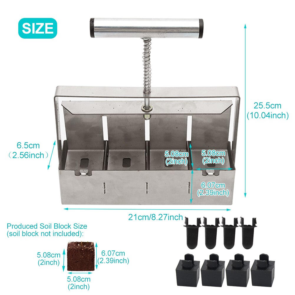 With Comfort Grip Cuttings Outdoor Garden Eco Friendly Manual Quad Soil Stopper Ergonomic Portable For Seedlings Nursery Orchard