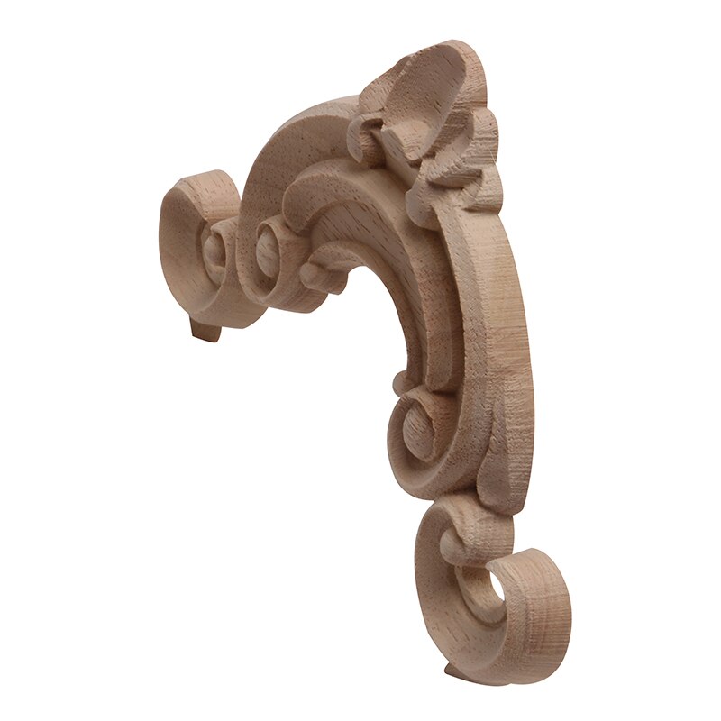 Hout Mouldings Hout Applique Carving Lijnen Onlay Retro Natuurlijke Gesneden Bloem Oval Bloemen Houten Kast Hoek Thuis Deuren