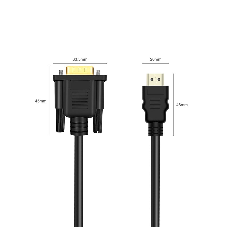 Vdeo Kabel Hdmi Naar Vga Kabel Man Op Man Drive-Gratis Met Chip 1.8M 6ft Kabel Voor Computer/Desktop/Laptop/Pc/Monitor