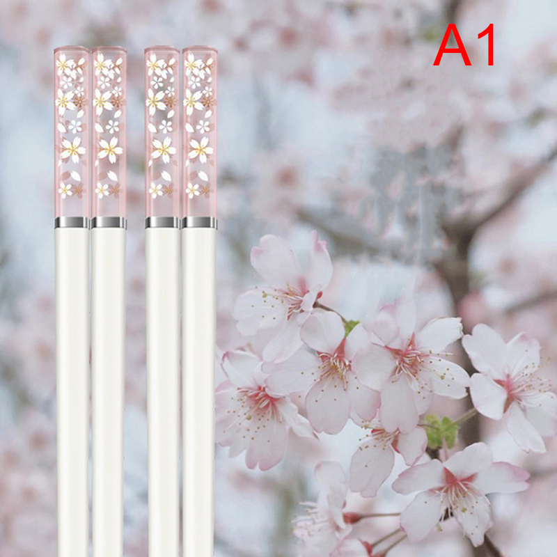 Gula körsbärsblommor ätpinnar kinesiska ätpinnar återanvändbara porslin: 1