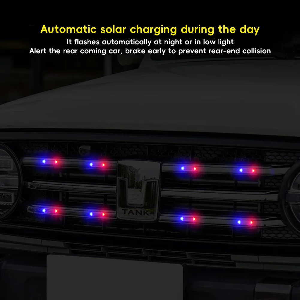 Mini led-autolampje op zonne-energie, waarschuwingslampje voor 's nachts, gesimuleerd alarm, draadloos antidiefstalwaarschuwingslampje, knipperend nep-alarmlampje