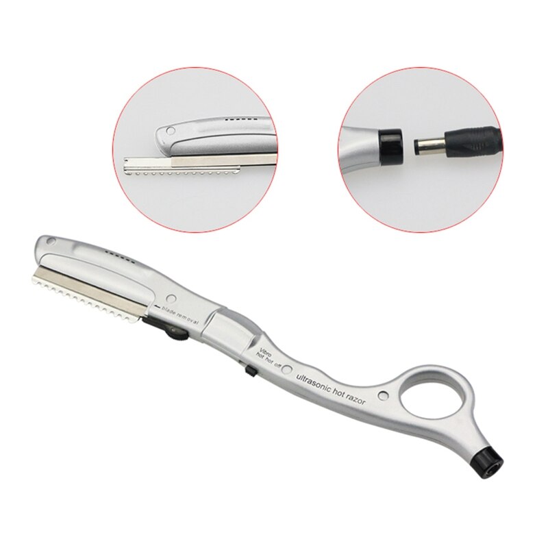 Rasoir électrique à ultrasons vibrant rasoir chauffant pour coupe de cheveux outil d'extension de cheveux de beauté de cheveux humains