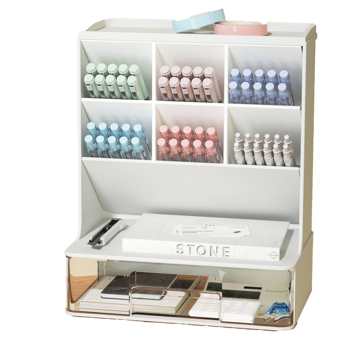 Kontor skrivebordsorganisator papirvarer arrangører opbevaring opsætning tilbehør skrivebord penholdere lyserøde gadgets