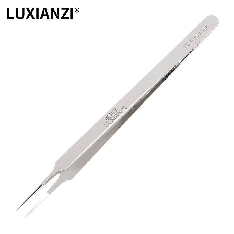 Luxianzi Ultra Dunne Roestvrijstalen Pincet Voor Vingerafdruk Vliegende Lijn Precisie Industriële Pincet Rechte/Gebogen Hand Tool: Straight