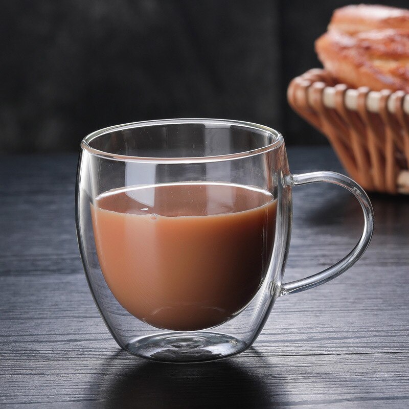 Transparent glass coffee cup milk whiskey tea beer double heat resistant cocktail Vodka wine mug Drinkware tumbler cups