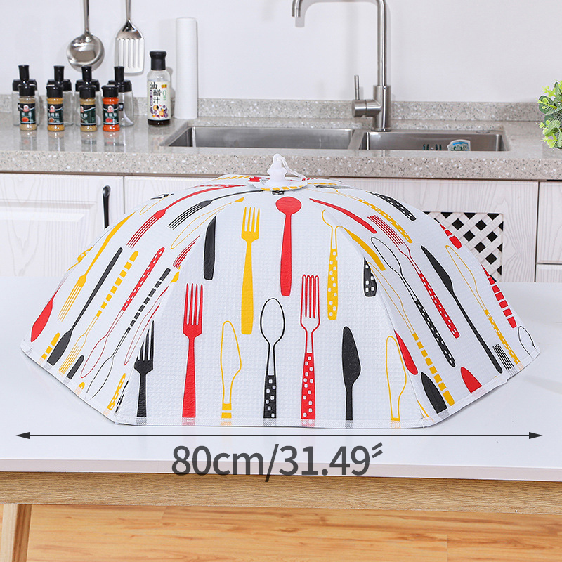 Winter Heat Preservation Dish Cover Large Food Meal Cover Foldable Dust Cover Kitchen Organizer Household Dining Table Cover: B-80CM
